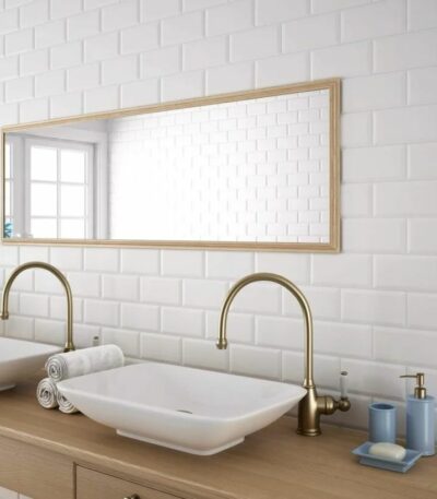Blanco Brillo Biselado 10x20 - Emisan Azulejos