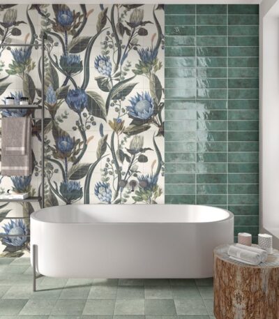 Mural Blue Leaves - Emisan Azulejos
