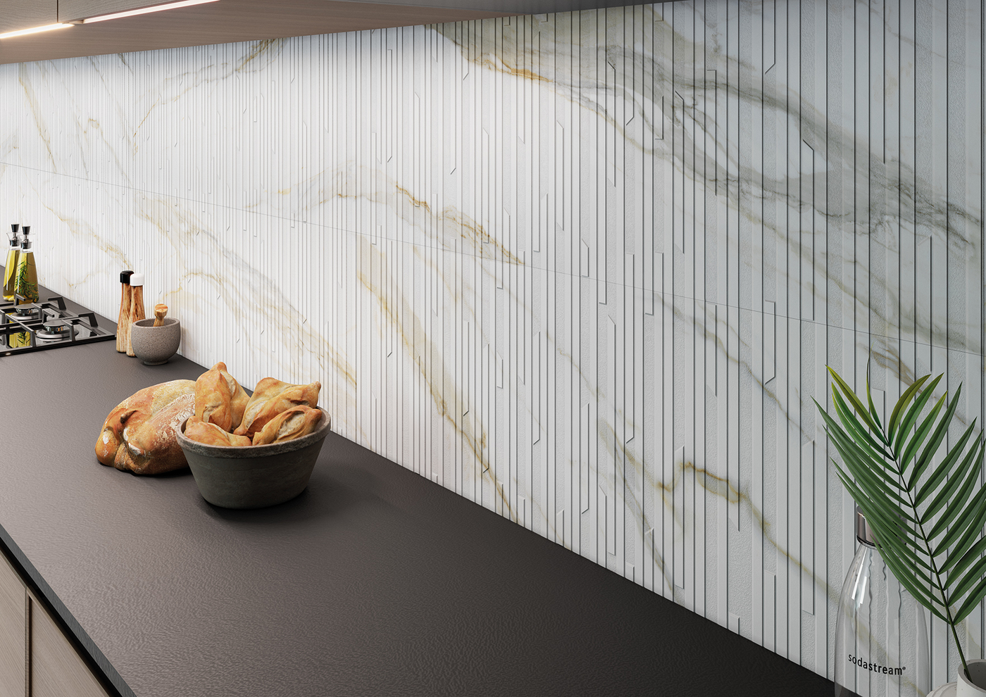 Calacatta Concept Gold 60x120 - Keraben - Cozinhas Revestimento Calacatta Concept Gold 60x120 - Emisan Azulejos