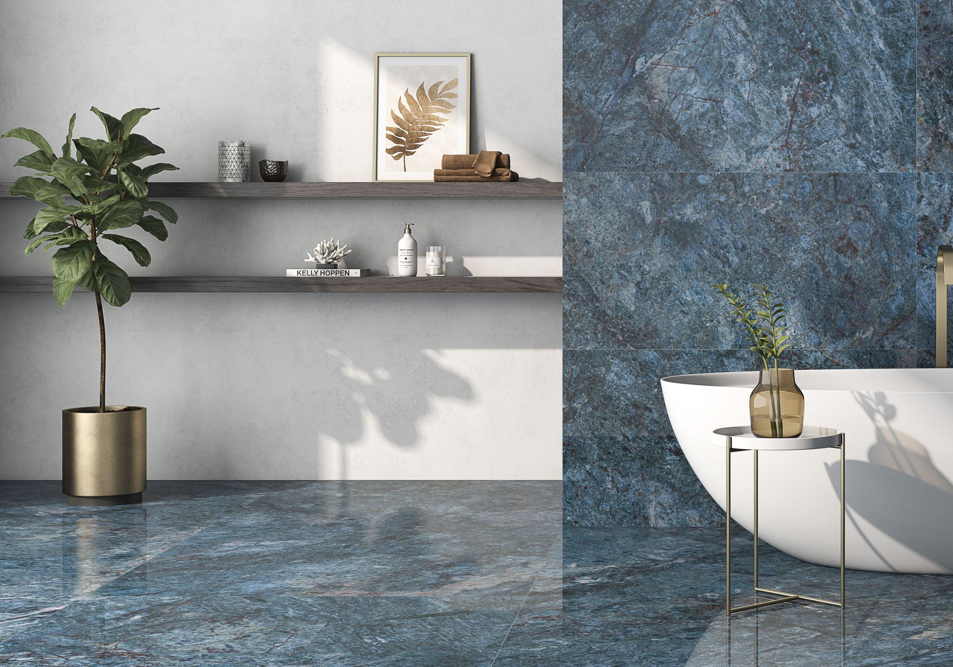 Lux Kionia Azzurro 60X120 - Pamesa - Ambiente Revestimento Lux Kionia Azzurro 60x120 - Emisan Azulejos