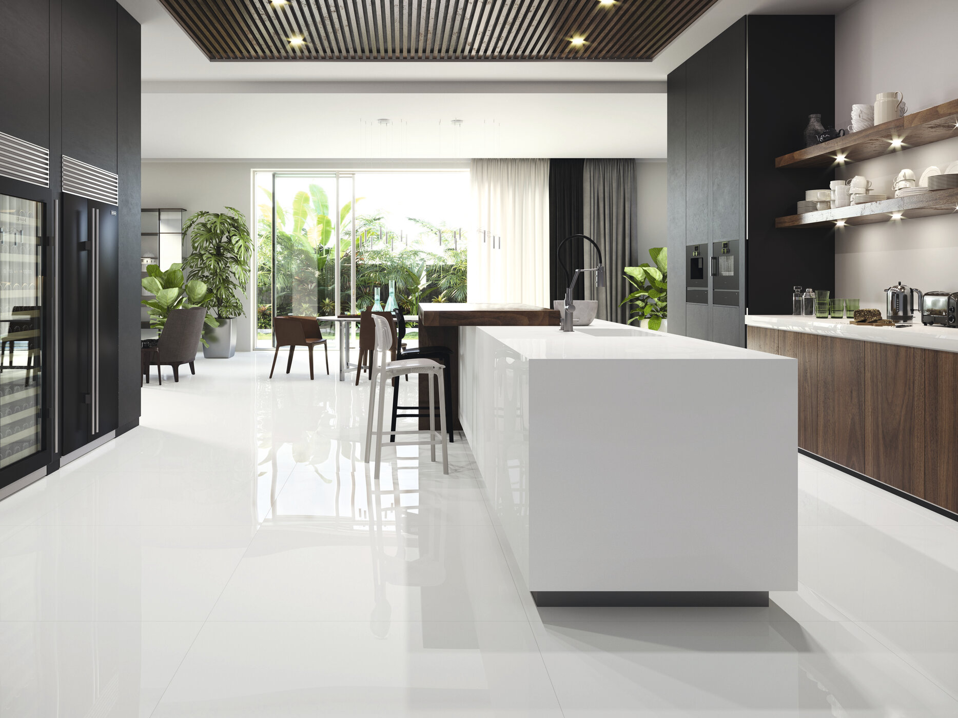 Branco Polido 120x120 - Keraben - Ambiente Pavimento branco polido 60x60 - Emisan Azulejos Portugal