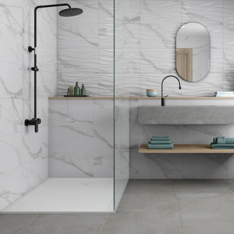 Portofino Branco Brilho 33.3x55 - Banheiros Portofino Branco Brilho 33.3x55 - Emisan Azulejos