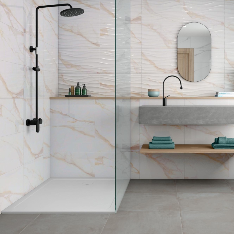 Portofino Gold Brilho 33.3x55 - Banheiros Portofino Gold Brilho 33.3x55 - Emisan Azulejos